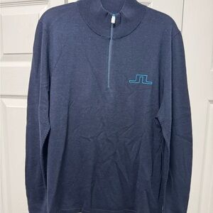 J.Lindeberg Dark Knit Sweater with Teal Zip